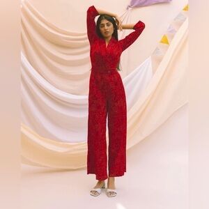 NWT Little Things Studio Red Jumpsuit Small